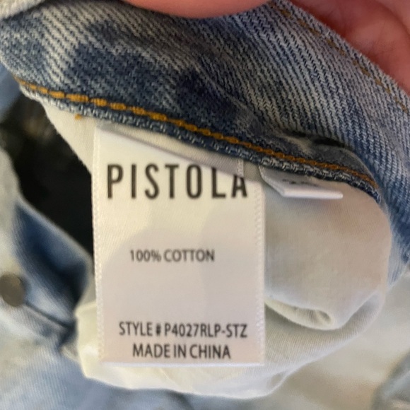 Pistola Devin high rise denim shorts light blue size 25 like new - Picture 6 of 6